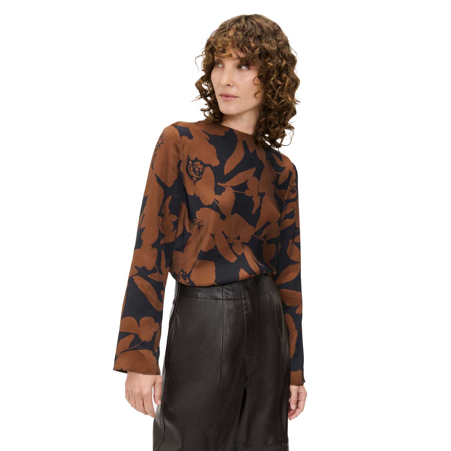 Veronika Maine Cocoa Gardenia Bias Top